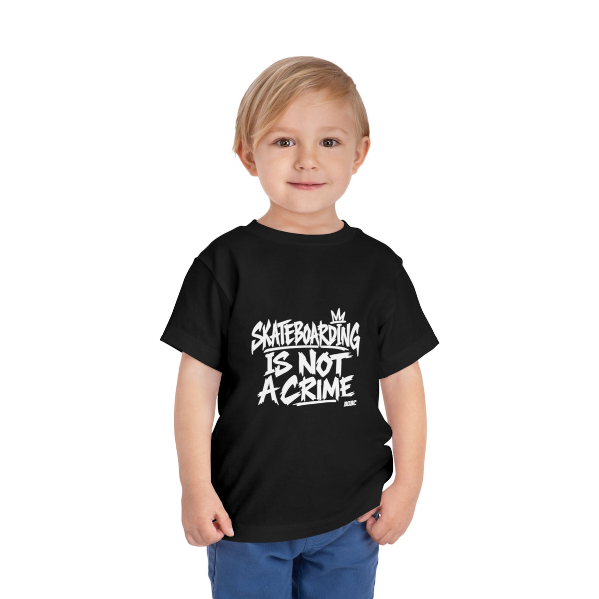 Skateboarding is not a crime toddler tee