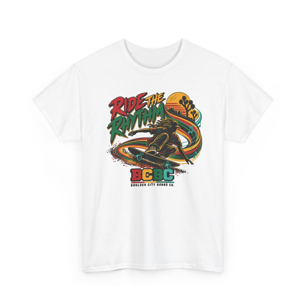 Ride the Rhythm Surf T-Shirt — Retro Surfer Graphic Tee (BCBC Beach Vibes)
