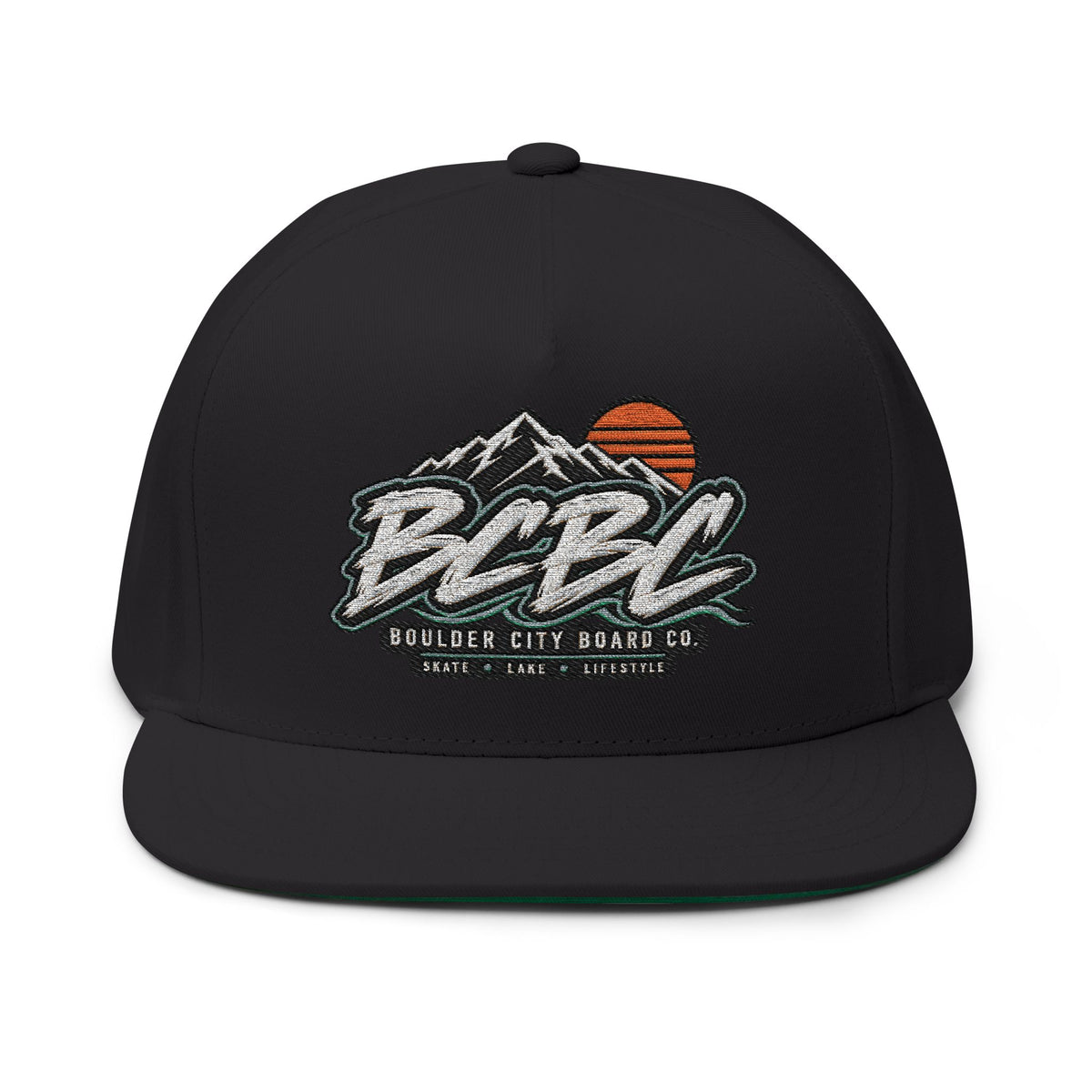 BCBC Flat Bill Cap — Embroidered Skate Logo Snapback