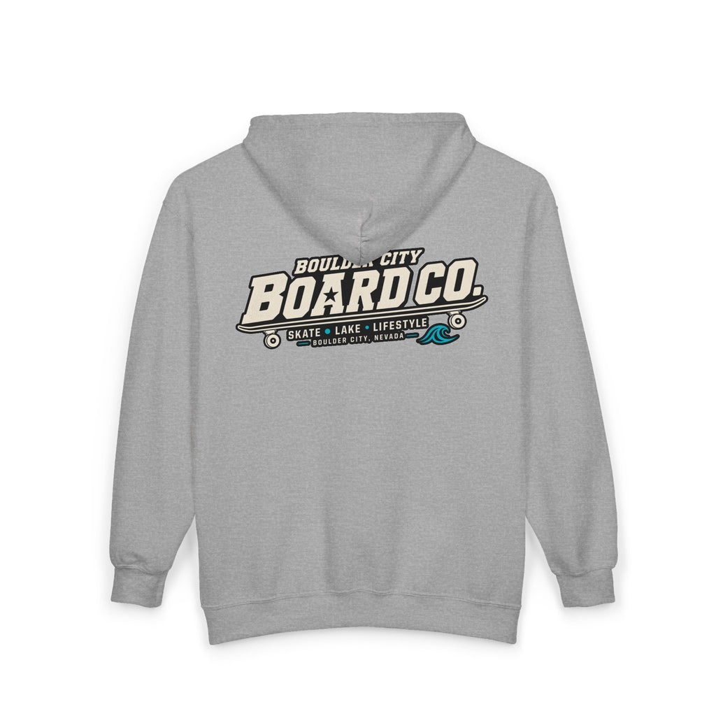 Board Co. Zip Hoodie — Boulder City Skate Lifestyle Full-Zip Hooded Sweatshirt